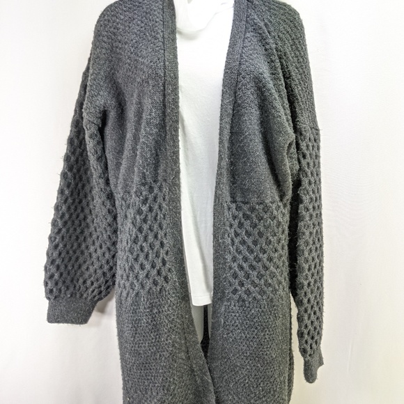 Topshop Gray Textured Cardigan - Picture 1 of 6